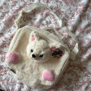 Kids Bear Lunch Bag - Cream and Pink